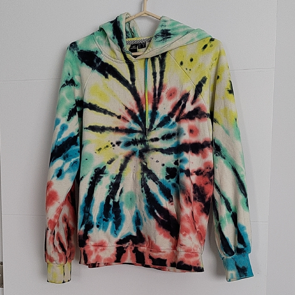 Volcom Striped Collar Tie-Dye Top